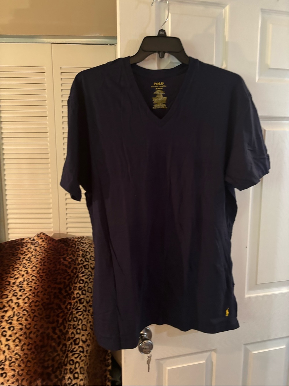 Polo by Ralph Lauren Navy V-Neck Tee with Embroidered Pony